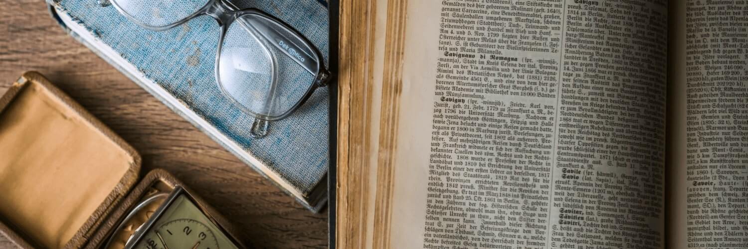 Glasses and a book