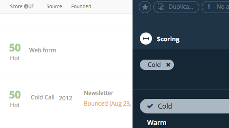 Lead Scoring Sorting and Filters