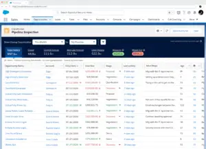 screenshot of salesforce sales cloud